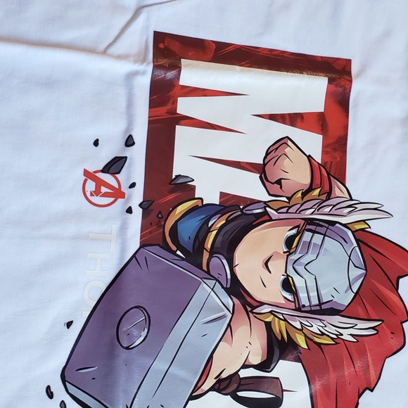 NWT Thor Marvel Tee Shirt - White Red Yellow Blue Gray Shirt - Picture 13 of 14